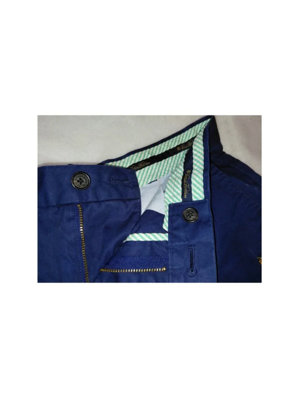 Brooks Brothers Navy Blue Chino Pineapple Embroidered Men's Shorts 34